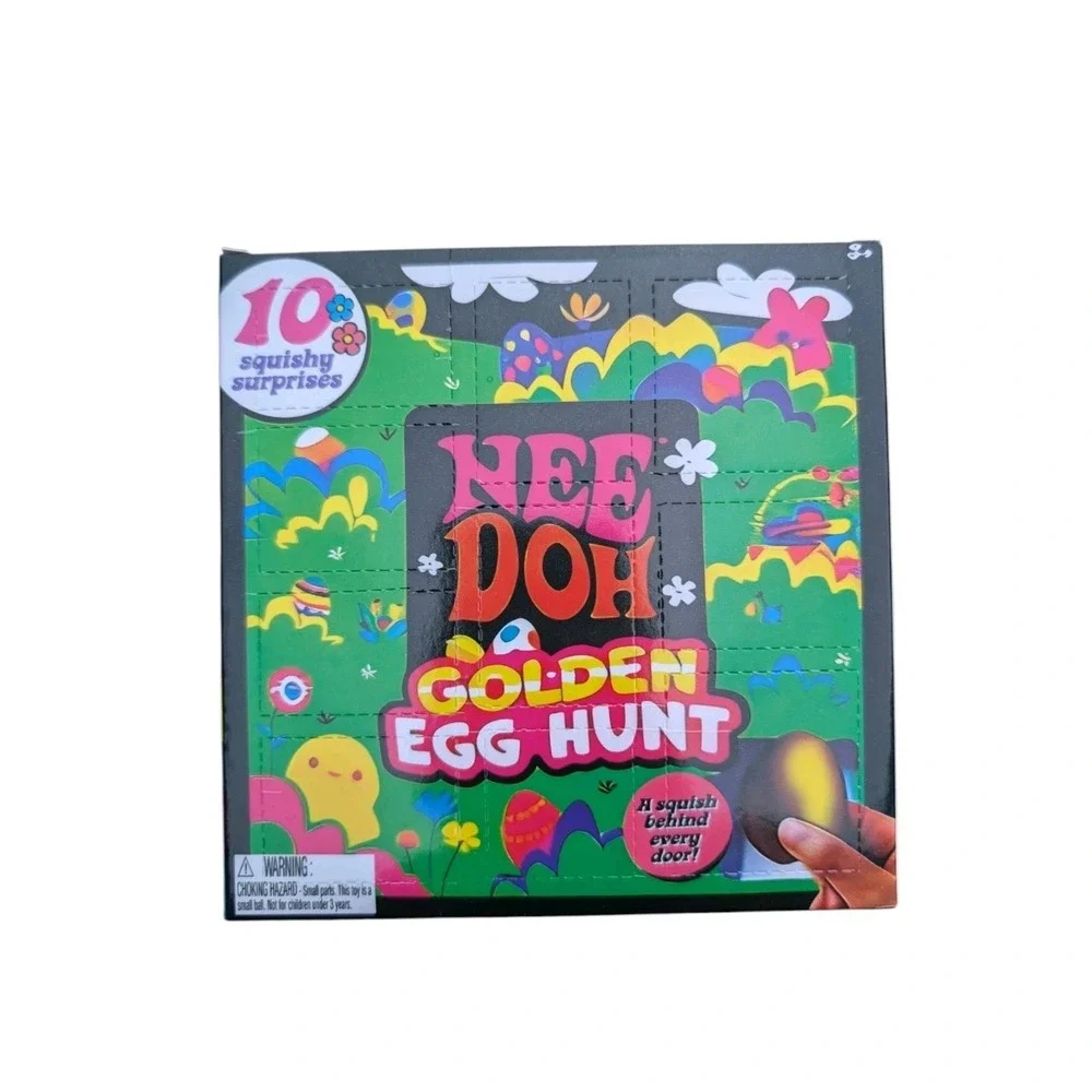 NeeDoh 2025 Easter Golden Egg Hunt 1.25-Inch  10-Pack [10 Squishy‎ Surprises]